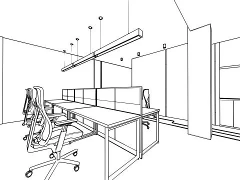 Outline sketch of a interior Stock Illustration