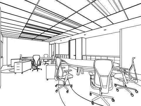 Outline sketch of a interior Stock Illustration