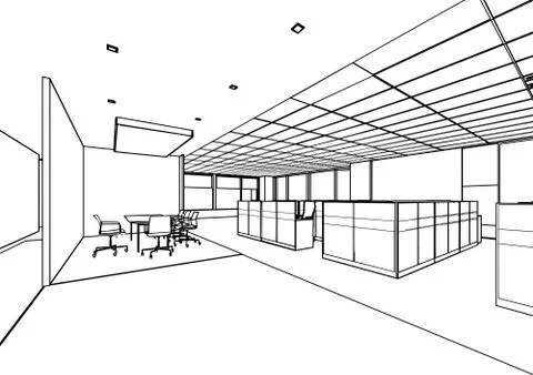 Outline sketch of a interior Stock Illustration