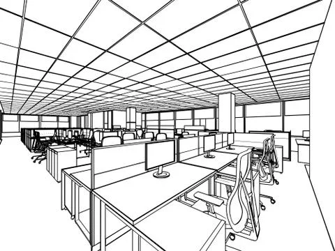 Outline sketch of a interior Stock Illustration