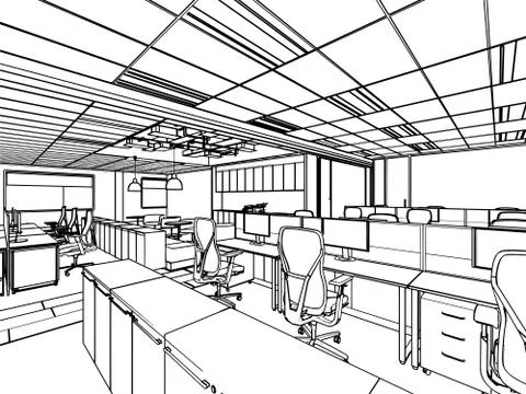 Outline sketch of a interior Stock Illustration
