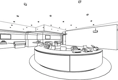 Outline sketch of a interior Stock Illustration