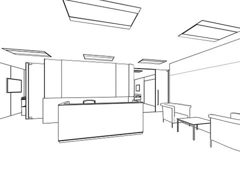 Outline sketch of a interior Stock Illustration