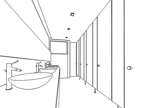 Outline sketch of a interior Stock Illustration