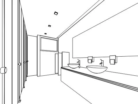 Outline sketch of a interior Stock Illustration