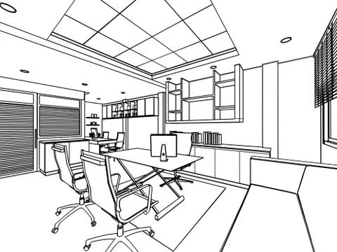 Outline sketch of a interior Stock Illustration