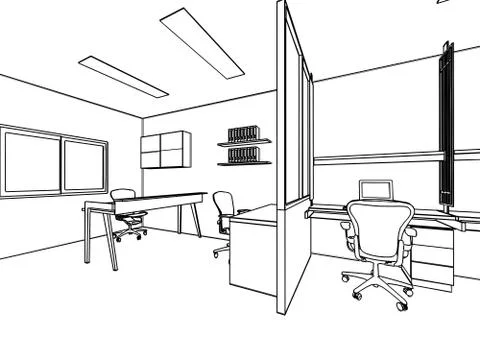 Outline sketch of a interior Stock Illustration