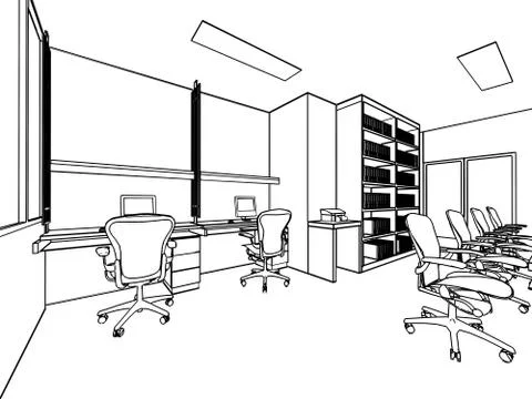 Outline sketch of a interior Stock Illustration