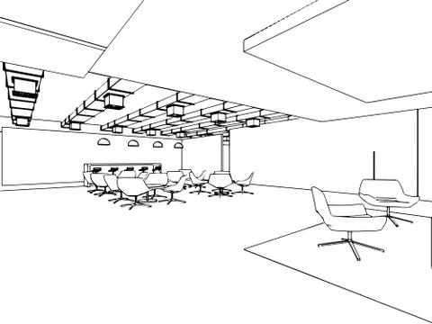 Outline sketch of a interior Stock Illustration