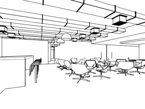 Outline sketch of a interior Stock Illustration