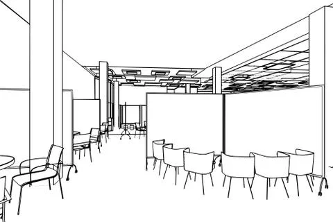 Outline sketch of a interior Stock Illustration