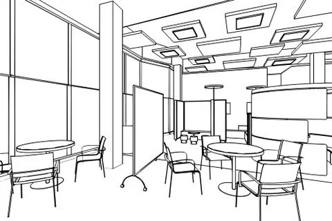 Outline sketch of a interior Stock Illustration