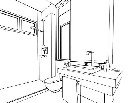 Outline sketch of a interior Stock Illustration