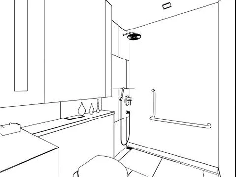 Outline sketch of a interior Stock Illustration