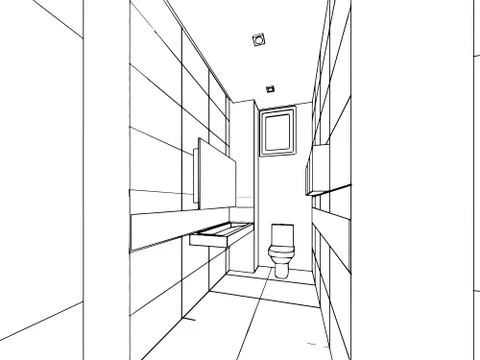 Outline sketch of a interior Stock Illustration