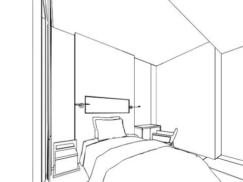 Outline sketch of a interior Stock Illustration