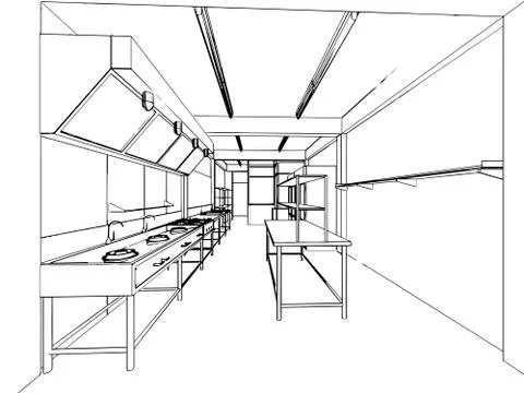 Outline sketch of a interior Stock Illustration