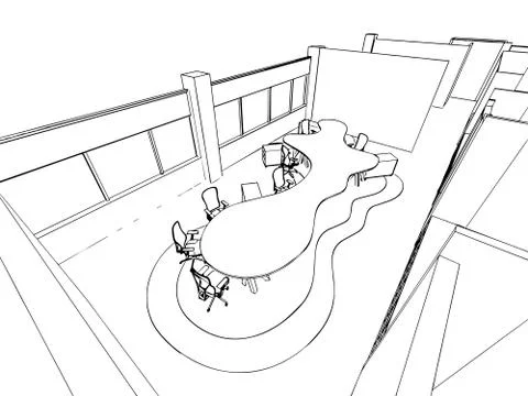 Outline sketch of a interior Stock Illustration