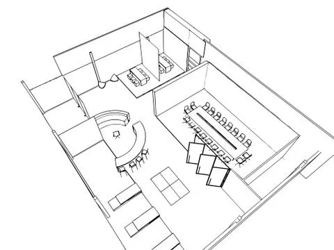 Outline sketch of a interior Stock Illustration