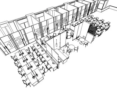 Outline sketch of a interior Stock Illustration
