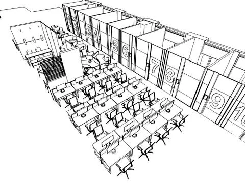 Outline sketch of a interior Stock Illustration