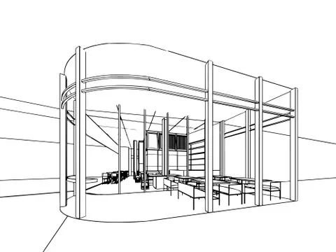 Outline sketch of a interior Stock Illustration