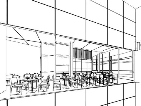 Outline sketch of a interior Stock Illustration