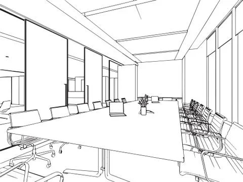 Outline sketch of a interior Stock Illustration