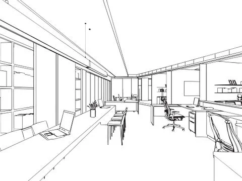 Outline sketch of a interior Stock Illustration