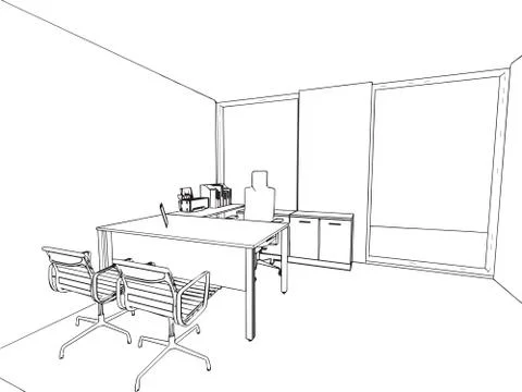 Outline sketch of a interior Stock Illustration