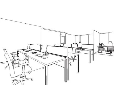 Outline sketch of a interior Stock Illustration