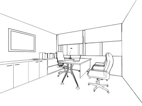 Outline sketch of a interior Stock Illustration