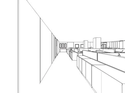 Outline sketch of a interior Stock Illustration