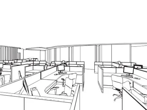 Outline sketch of a interior Stock Illustration