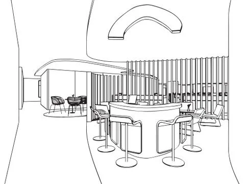 Outline sketch of a interior Stock Illustration