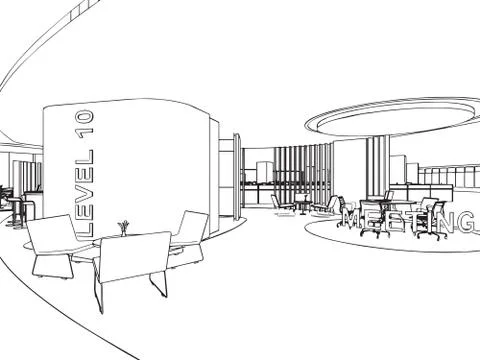 Outline sketch of a interior Stock Illustration