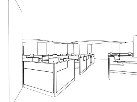 Outline sketch of a interior Stock Illustration