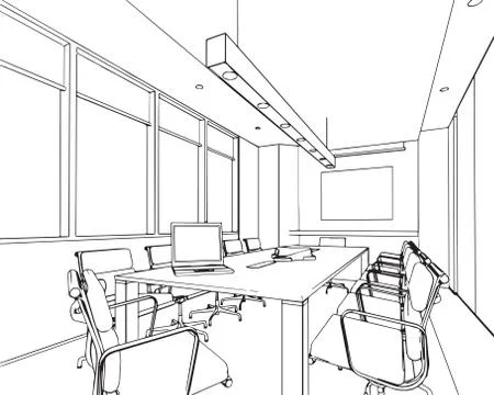 Outline sketch of a interior Stock Illustration