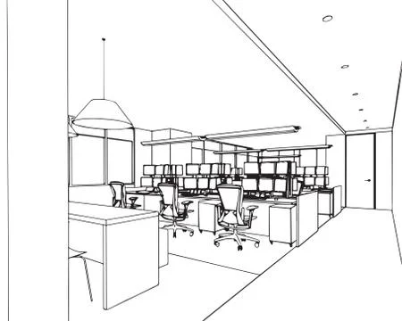 Outline sketch of a interior Stock Illustration