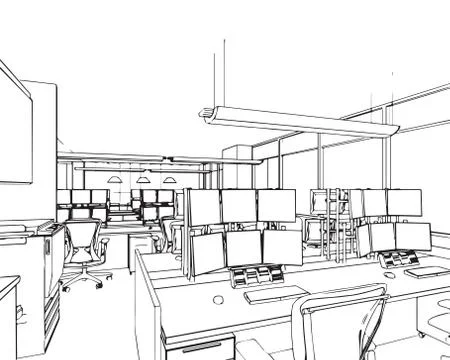Outline sketch of a interior Stock Illustration