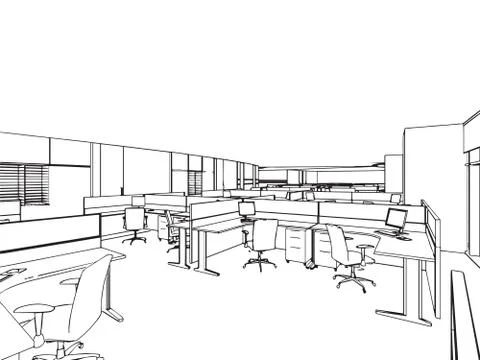 Outline sketch of a interior Stock Illustration