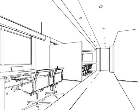 Outline sketch of a interior Stock Illustration
