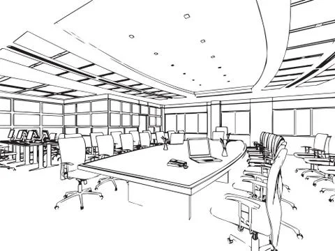 Outline sketch of a interior Stock Illustration
