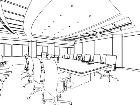 Outline sketch of a interior Stock Illustration