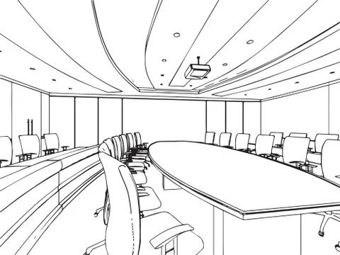 Outline sketch of a interior Stock Illustration