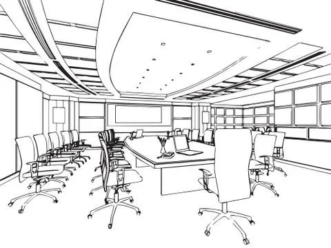 Outline sketch of a interior Stock Illustration