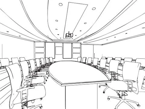 Outline sketch of a interior Stock Illustration