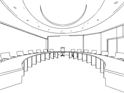 Outline sketch of a interior Stock Illustration