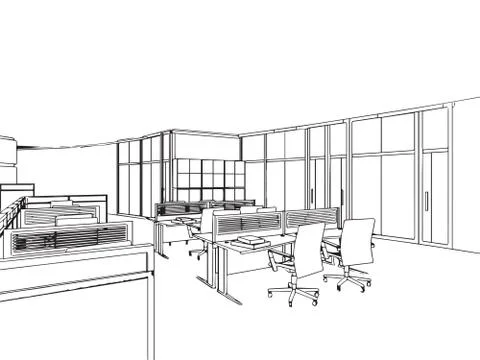 Outline sketch of a interior Stock Illustration