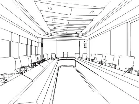 Outline sketch of a interior Stock Illustration
